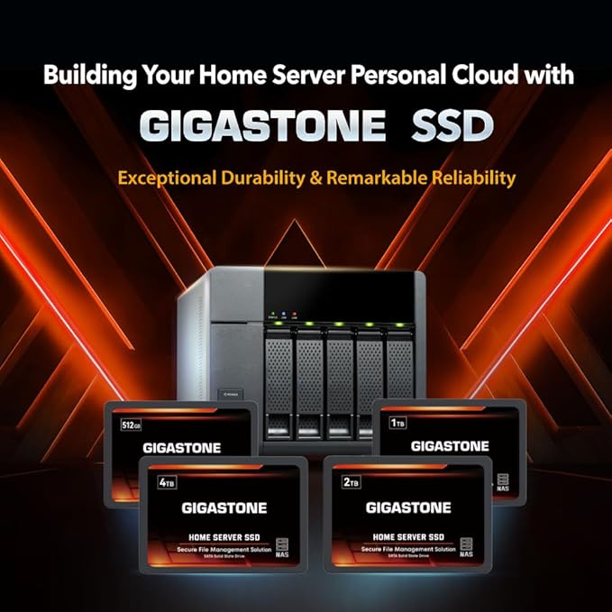 Gigastone Home Server SSD 2TB NAS SSD Drive Cache (2-Pack) 24/7 Durable TLC High Endurance Personal Cloud Data Sync Network Attached Storage RAID 3D NAND 2.5" SATA Internal Solid State Hard Drives-DeskLoop Office