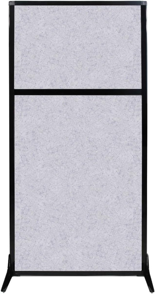 Versare Office Workstation Screen | Portable Wall Divider | Modern Cubicle | Freestanding Privacy Screen | Flexible Work Space | 1 Panel | 33" Wide x 70" Tall Marble Gray SoundSorb Panels-DeskLoop Office