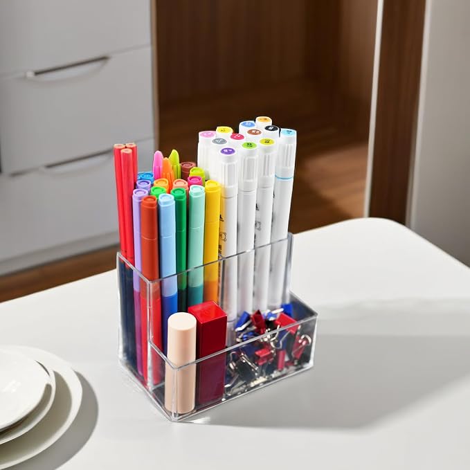 HSYMQ Desktop Clear Pen Holder - Image 7