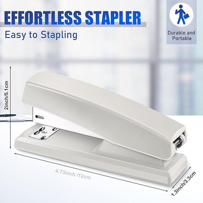 Marspark 10 Pcs Stapler for Desk Office Staplers Bulk with 6000 Staples 25 Sheet Capacity for School Office (White)-DeskLoop Office