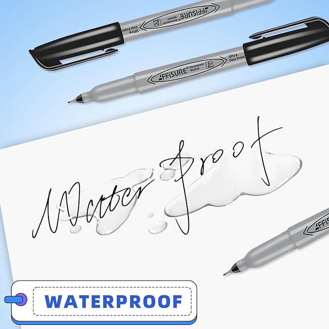 Permanent Markers, Ultra Fine Point,Black,100 Count, 0.4mm, Fine tippermanent marker set, quick dry,waterproof, fading resists, durable,marks on paper, glass, ceramic, plasticwood, rock, metal-DeskLoop Office