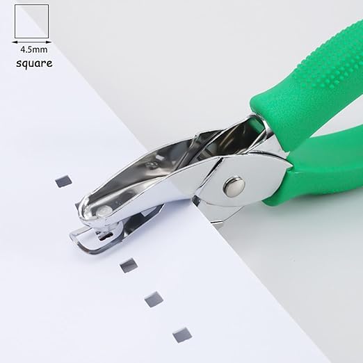 Handheld Square Hole Punch, 1/6 Inch Hole Size, Craft Paper Puncher, Single Pack, Ideal for DIY Projects and Office Use-DeskLoop Office