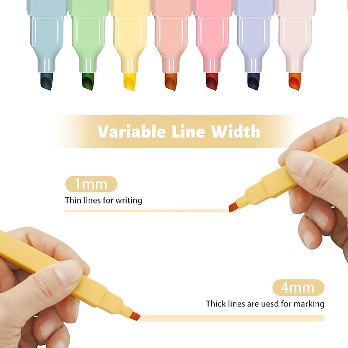 Highlighters,20Pcs Highlighters Assorted Colors,Chisel Tip Bible Pens,Pastel Markers for Journaling Planner Notes Graduation Gifts-DeskLoop Office