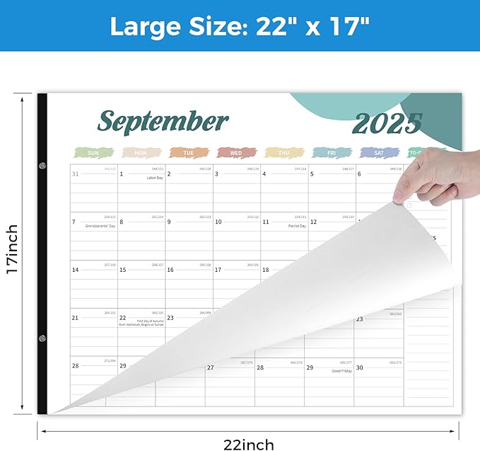 Desk Calendar 2025-2026, Desk Calendar Large 22x17, 18 Months Desk Top Calendar, From July 2025 to December 2026 with To Do & Notes, Holiday & Julian Date for Home, School & Office-DeskLoop Office