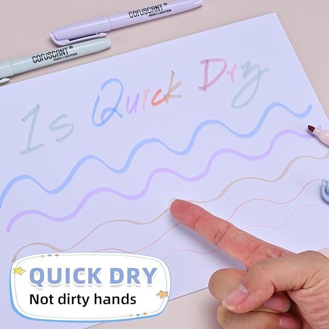 coruscant Pastel Highlighters Set, Assorted Colors Chisel Tip Cute Bible Highlighters, No Bleed Dry Quickly, for Journal Bible Study, Perfect for thin paper, School Office Supplies, 8 Pack-DeskLoop Office