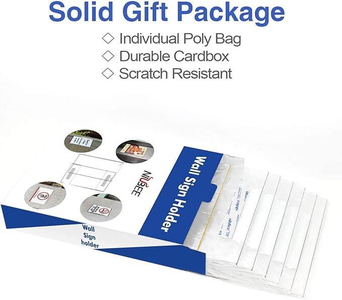 Niubee 4 x 6 inch Wall Mount Acrylic Sign Holder with Double Sided Adhesive Tape for Office, Home, Store, Restaurant, No Drilling - Vertical (6 Pack)-DeskLoop Office