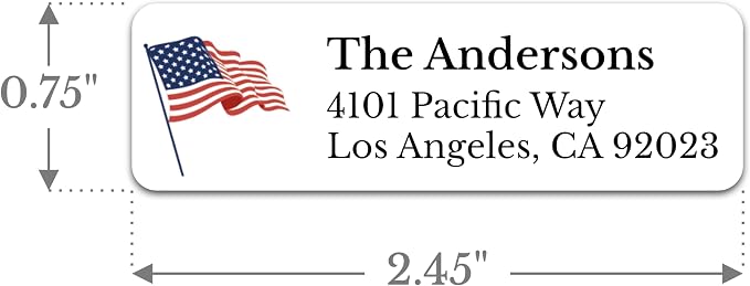 Personalized Patriotic Return Address Labels, Self-Adhesive Address Stickers on - Image 2