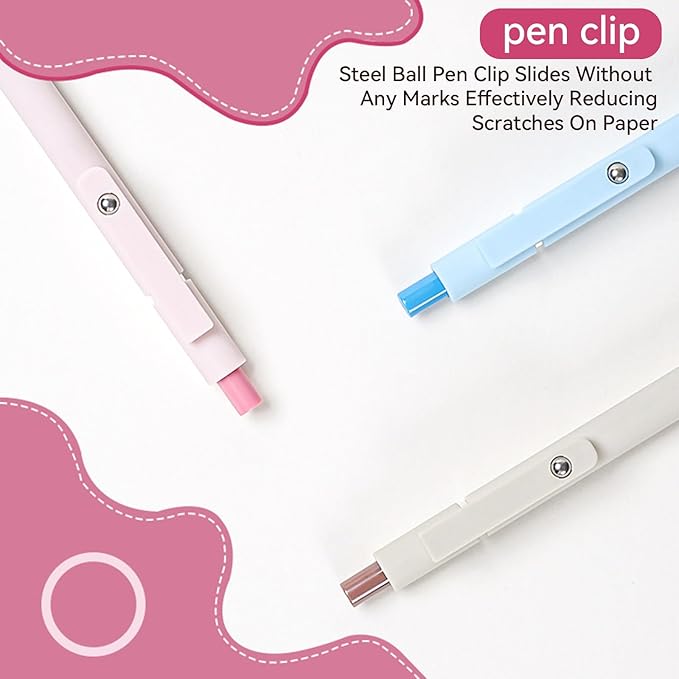 Gel Pens, 5Pcs 0.5mm Fine Point Pens With Smooth Wirting,Quick Dry Aesthetic Pens For Journaling, Ballpoint for Office School Supplies,Gifts for Women Men Student(Sugar)-DeskLoop Office