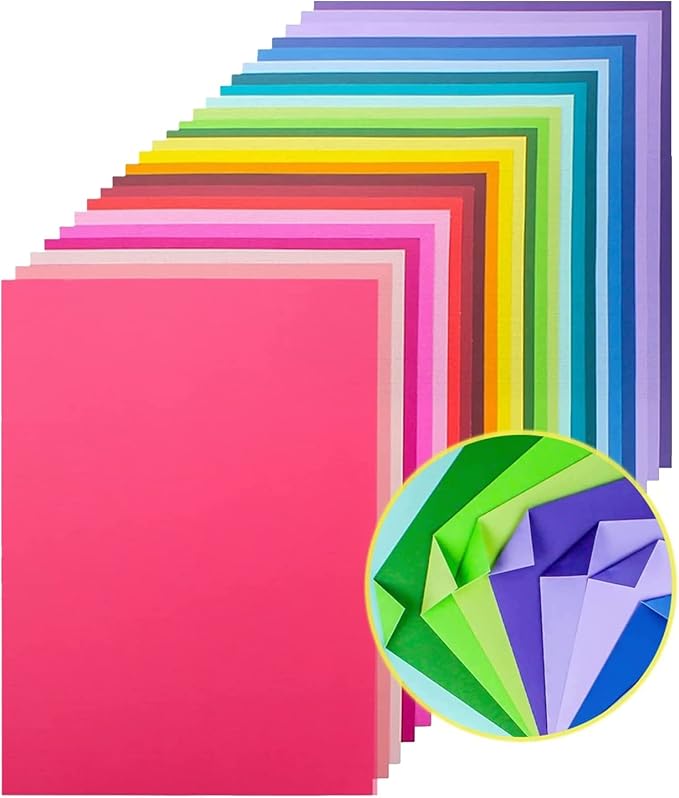 60 sheets Color Cardstock, 28 Assorted Colors 250 gsm A4 Size, Double Sided Printing Cardstock Paper, Premium Thick Card Stock for Card Making, Craft, Scrapbooking, Party Decors, Kids School Supplies-DeskLoop Office