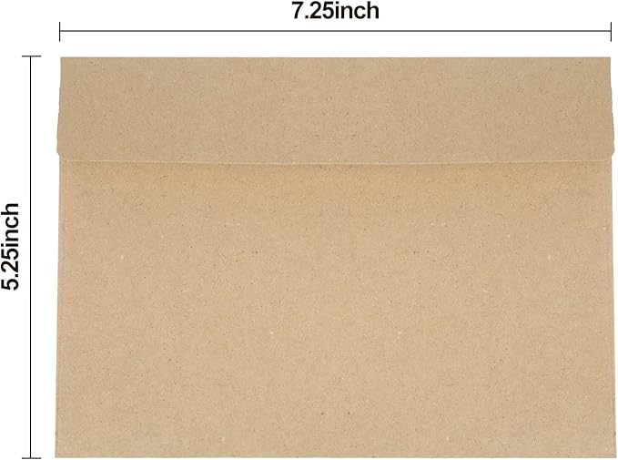 100 Pack Kraft Envelopes,A7 Invitation Envelopes,Wedding, Baby Shower,Brown Kraft Envelopes for Personalize Gift Cards, Birthday Party,5x7 Envelopes for Invitations