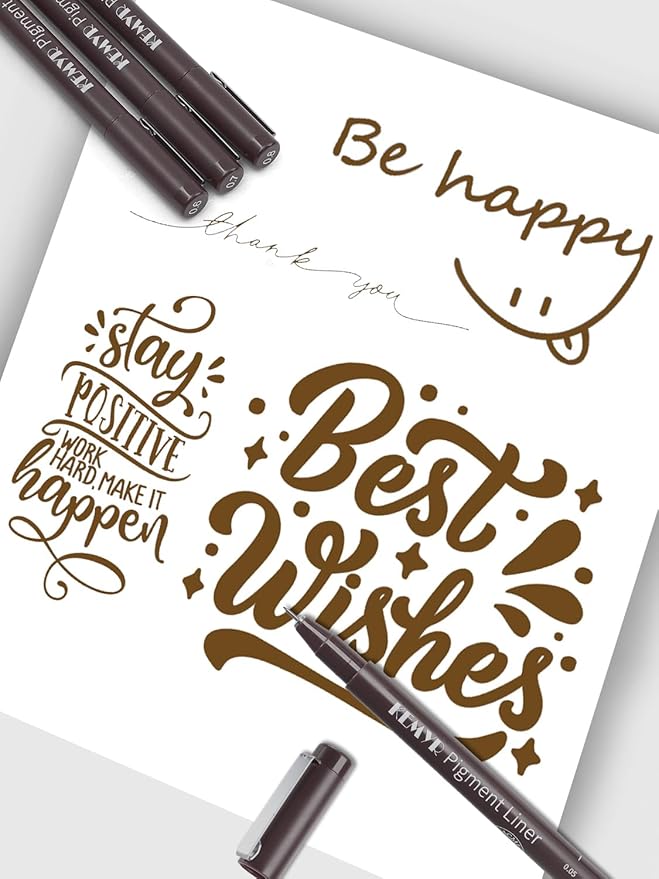 10 Micro Fine liner Drawing Art Pens Calligraphy Pens: 0.05mm-1.0mm Size Art supplies Waterproof Archival brown Ink Markers For Artists,Use for Professional Watercolor,Sketching-DeskLoop Office