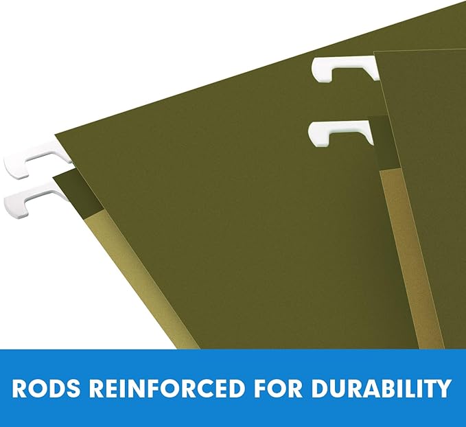 Hanging File Folders, RAZCC 30 Pack Reinforced Hanging Folders Letter Size, Designed for Bulky Files, Filing Cabinet, Adjustable Tabs, Green-DeskLoop Office