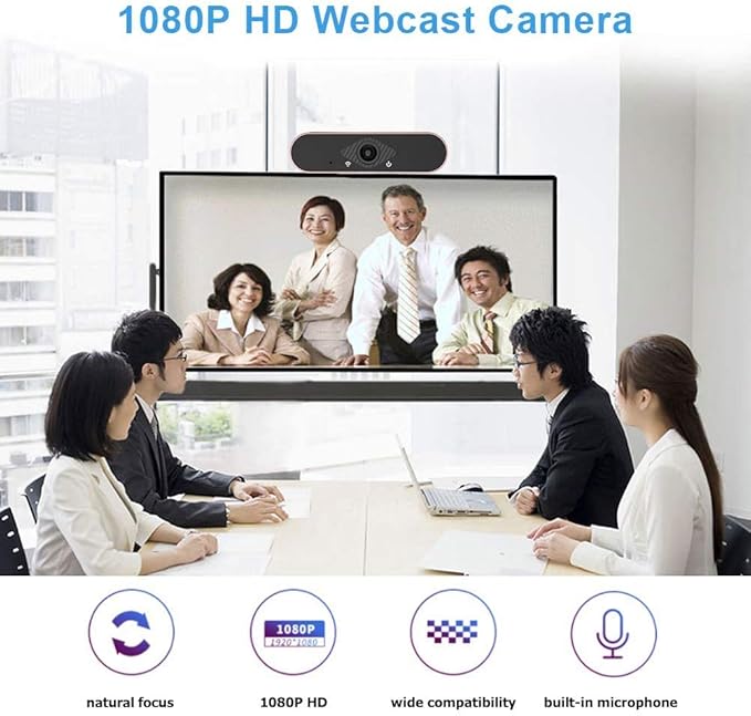 easyday 1080P HD Webcam with Microphone, Streaming Computer Web Camera for Laptop/Desktop/Mac/TV, USB PC Camera for Video Calling, Conferencing, Gaming-DeskLoop Office