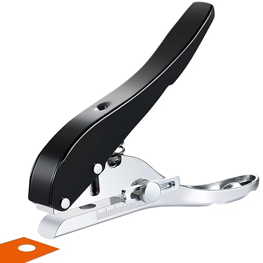 Hole Punch 1/4 inch-6mm Single Hole Punch,Heavy Duty Hole Puncher Single,Paper Punch Portable Hand Held Long Hole Puncher for Paper Cards Plastic Cardboard-DeskLoop Office