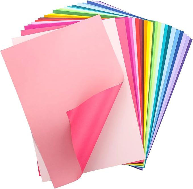 60 sheets Color Cardstock, 28 Assorted Colors 250 gsm A4 Size, Double Sided Printing Cardstock Paper, Premium Thick Card Stock for Card Making, Craft, Scrapbooking, Party Decors, Kids School Supplies-DeskLoop Office