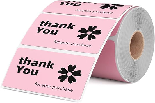 2.25x1.25 Inch Thermal Labels Pink, Holographic Sliver Barcode Thermal Labels for Thermal Printer and Small Business, Multi-Purpose Rectangle Stickers, 500 Sheets/Roll-DeskLoop Office