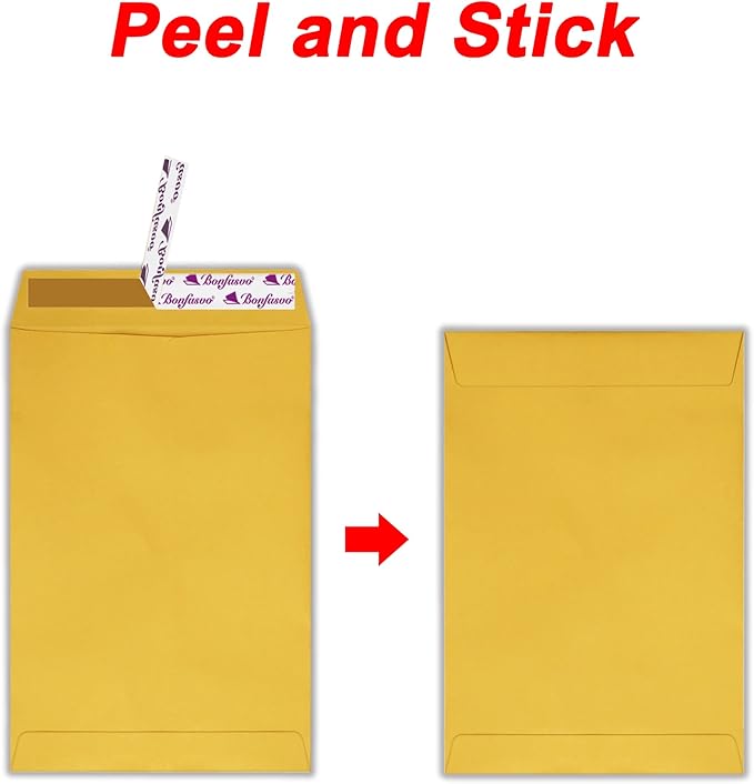 300 Pack 6x9 Brown Catalog Envelopes Peel & Seal Security Mailing Envelopes 120GSM Kraft Paper self Seal Envelopes for Invitations Papers Photos Documents Pictures Papers Files-DeskLoop Office