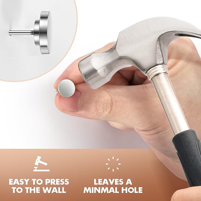 30 Pieces of Silver Push Pins, Metal Thumb Tacks for Wall, Tapestry Hangers, Tacks for Wall, Decorative Thumb Tacks,Picture Hanging Nails-DeskLoop Office