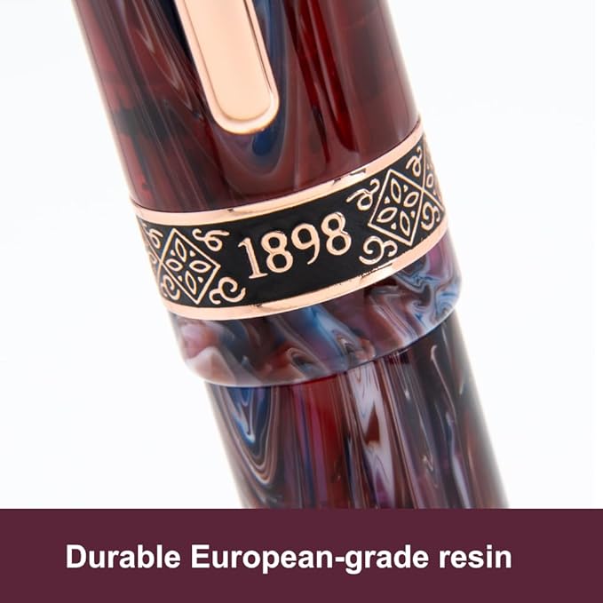 Conklin 1898 Fountain Pen, Misto Purple - Stub Nib | Luxury Writing Instrument with Unique Resin Blend | JoWo Stainless Steel Nib Made in Germany | Ideal for Calligraphy Enthusiasts-DeskLoop Office