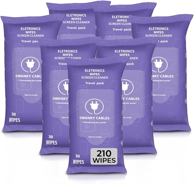 Screen Cleaner Wipes: Electronic Wipes for Screens - Computer Screen Wipes for Lens, Phone, Tv Screen and Monitor Cleaning - Tech Wipes & Microfiber Cloth (Soft Wipes, 210 Count)-DeskLoop Office