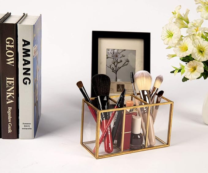 NIUBEE Acrylic Pen Holder 3 Compartments - Image 7