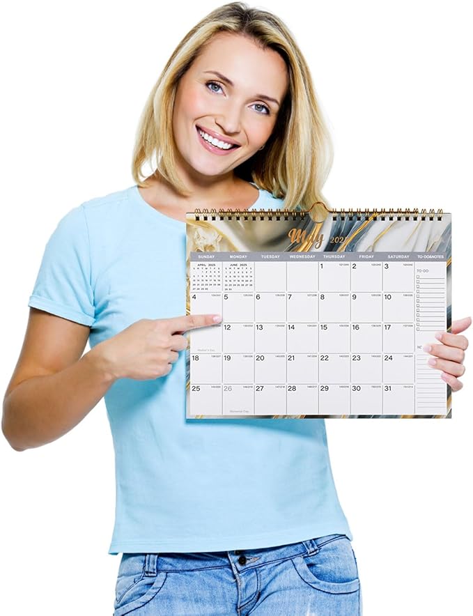 Lbylyhxc 2025-2026 Calendar - 18 Monthly Wall Calendar 2025-2026 from January 2025 to June 2026, 11 x 8.5 Inches.Thick Paper with Julian Dates and Block for New Year and Christmas Presents (2025-2026 wall calendar veins)