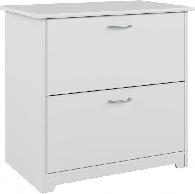 Bush Furniture Cabot 2 Drawer Lateral File Cabinet in White, Home Office Chest for Letter, Legal, and A4-size Document Storage-DeskLoop Office