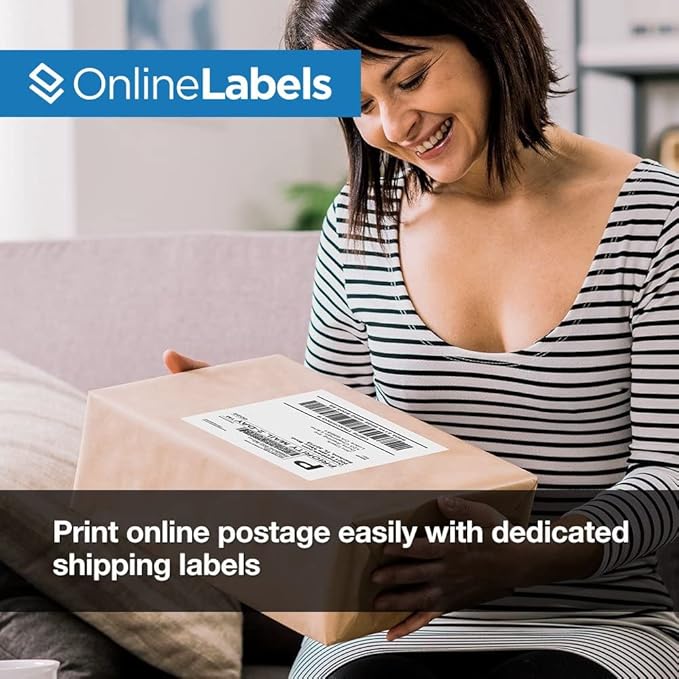 8.5 x 5.5 Half-Sheet Shipping Labels - Permanent, White Matte - for FBA, FedEx, UPS - Pack of 20 Labels, 10 Sheets - Inkjet/Laser Printers - Online Labels-DeskLoop Office