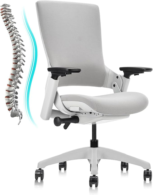 CLATINA Office Chair Swivel Executive Chair, Adjustable Ergonomic Computer Chair with 3D Armrest and Lumbar Support, Fabric Backrest Task Chair for Home Office Conference Room-DeskLoop Office