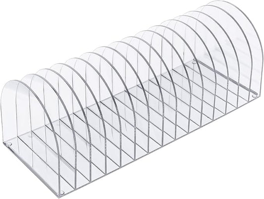Ctosree Acrylic File Organizer for Desk Vertical 15 Compartments File Sorter Mail Organizer Desktop Countertop Folder Stand Racks for Office Home School Desk(Arch,Clear)-DeskLoop Office