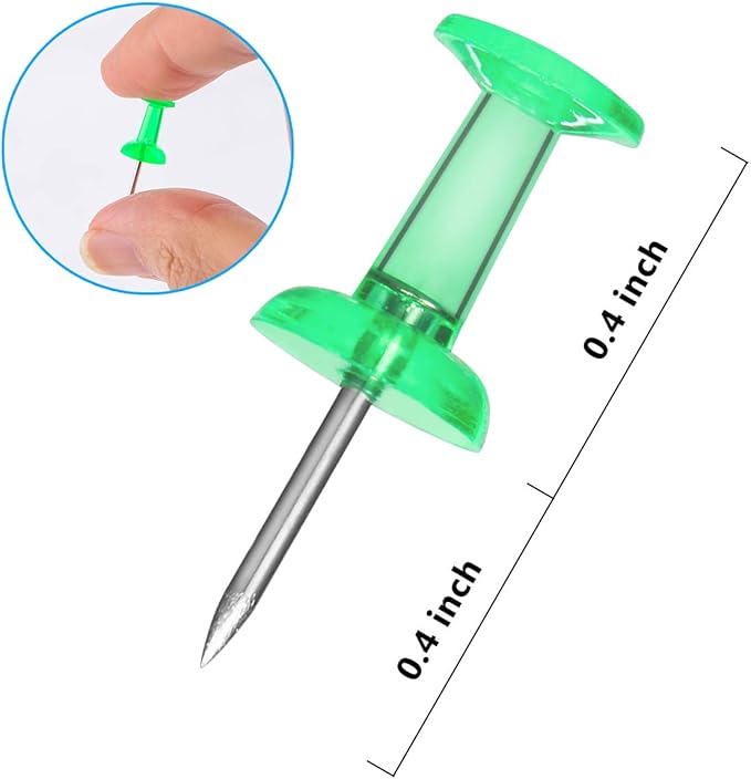 Yalis Push Pins Color Thumb Tacks 600-Count Standard Pins Steel Point and Colored Plastic Head, 12 Assorted Colors-DeskLoop Office