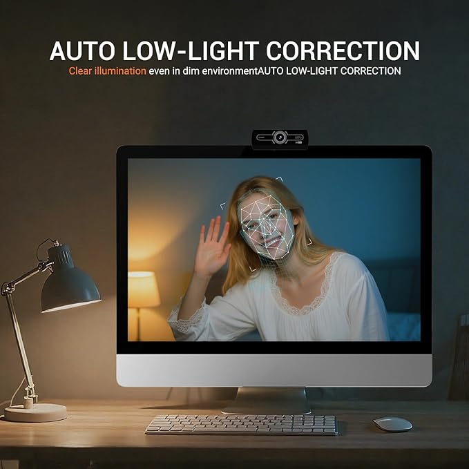 2K Webcam,Webcams for PC, AutofocusNoise Cancellation,Plug & Play USB Web cam for Laptop, Desktop, PC, Mac, Zoom, Skype, Streaming-DeskLoop Office