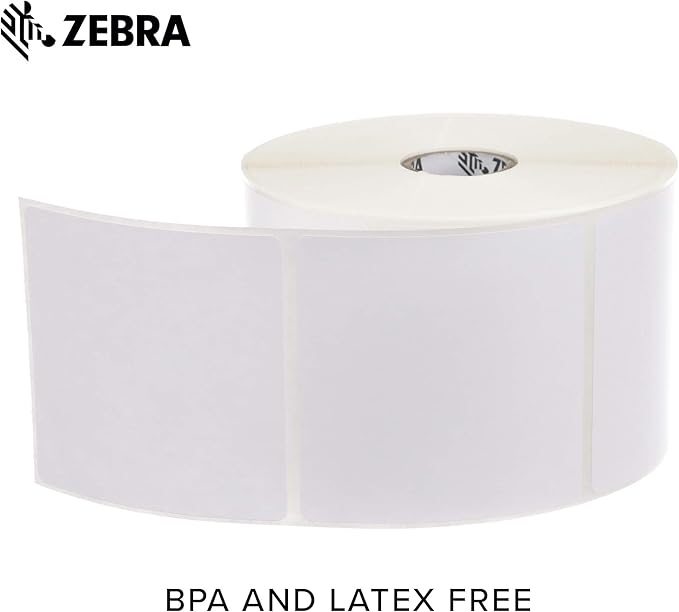 Zebra 3 x 3 in Direct Thermal Paper Labels Z-Perform 2000D Permanent Adhesive Shipping Labels 1 in Core 6 rolls 10031638SP-DeskLoop Office