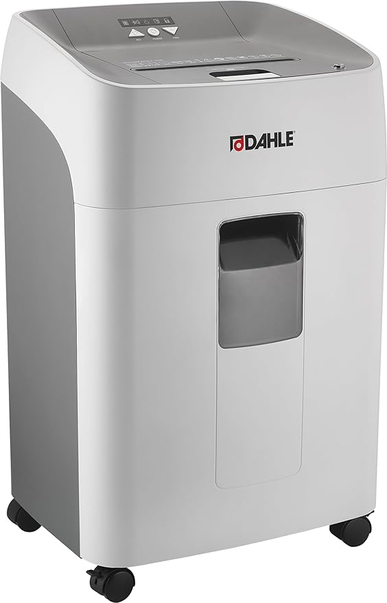 Dahle ShredMATIC SM 300 Auto-Feed Paper Shredder, Cross Cut, 300 Sheet Bin, German Engineered, Jam Protection, Oil Free, SmartPower, P-4 Security, Shreds CDs/Staples/Paper Clips/Credit Cards-DeskLoop Office