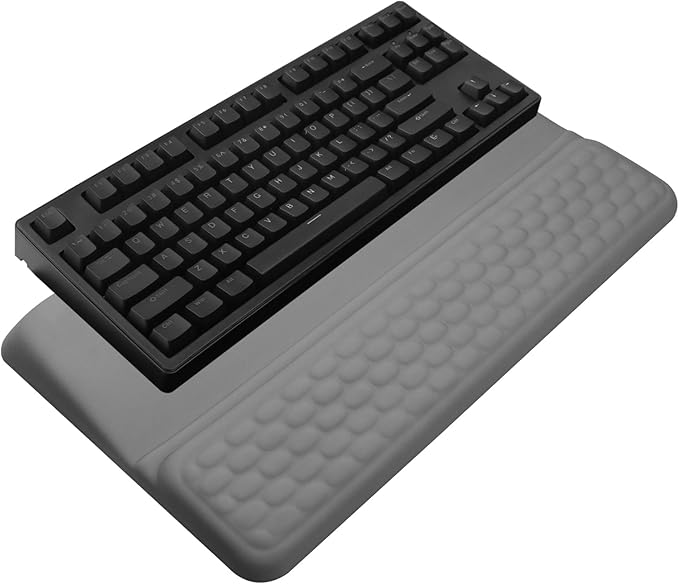 Computer Keyboard Stand with Wrist Rest, Ergonomic Tilted Keyboard Holder - Keyboard Riser with Wrist Pad - Keyboard Tray Support for Office Home - Gray-DeskLoop Office