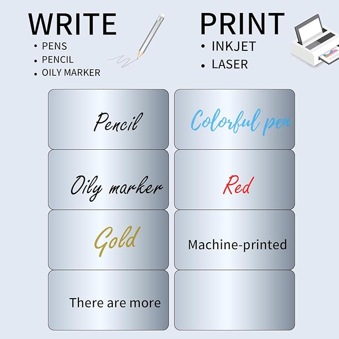 STARLIBOO Shipping Labels Stickers, 2"×4" Printable Silver Mailing Labels for Laser/Inkjet Printing- Matte Silver, Permanent Adhesive Sticker-DeskLoop Office