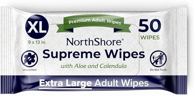 NorthShore Supreme Heavy-Duty Quilted Wipes, X-Large, 9 x 13 in., Pack of 50-DeskLoop Office