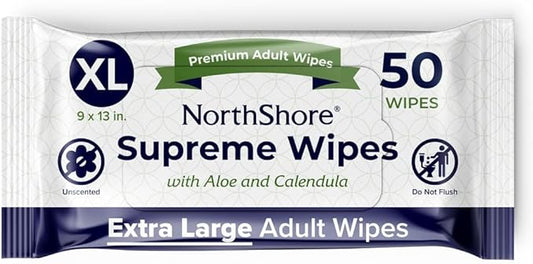 NorthShore Supreme Heavy-Duty Quilted Wipes, X-Large, 9 x 13 in., Pack of 50-DeskLoop Office