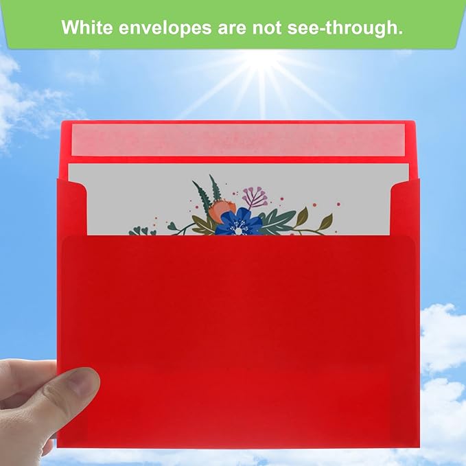 70 Packs A4 Envelope, Red A4 Envelopes, 4x6 Photo Envelopes for Invitations, Envelopes Self Seal for Weddings, Baby Shower, Photos, Postcards, Greeting Cards, Mailing-DeskLoop Office