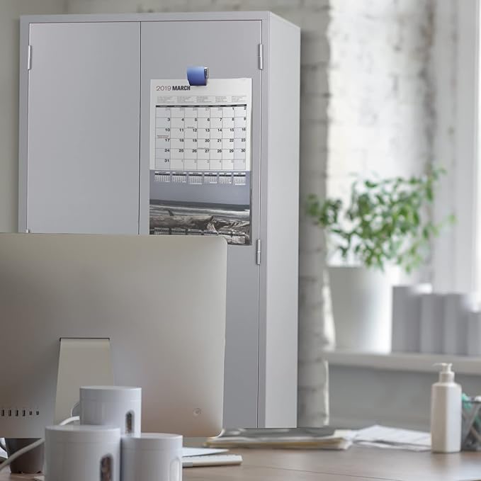 Extra Strong Magnetic Clips for Refrigerator and More, Large Blue, 3-Pack-DeskLoop Office