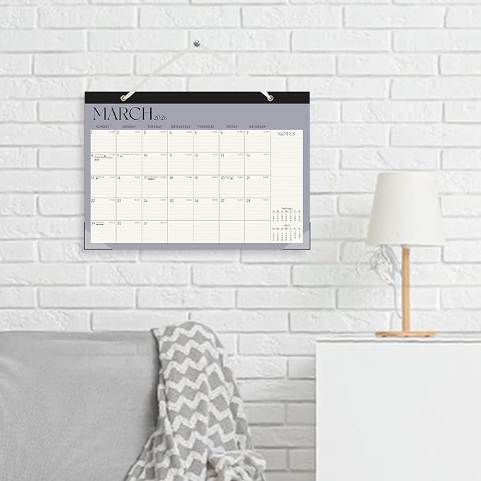 Desk Calendar 2025-2026, Monthly Desktop Large Calendar (July 2025 - December 2026) 17" x 12" Desk Wall Planner for Family Office Teacher School, Blue-DeskLoop Office
