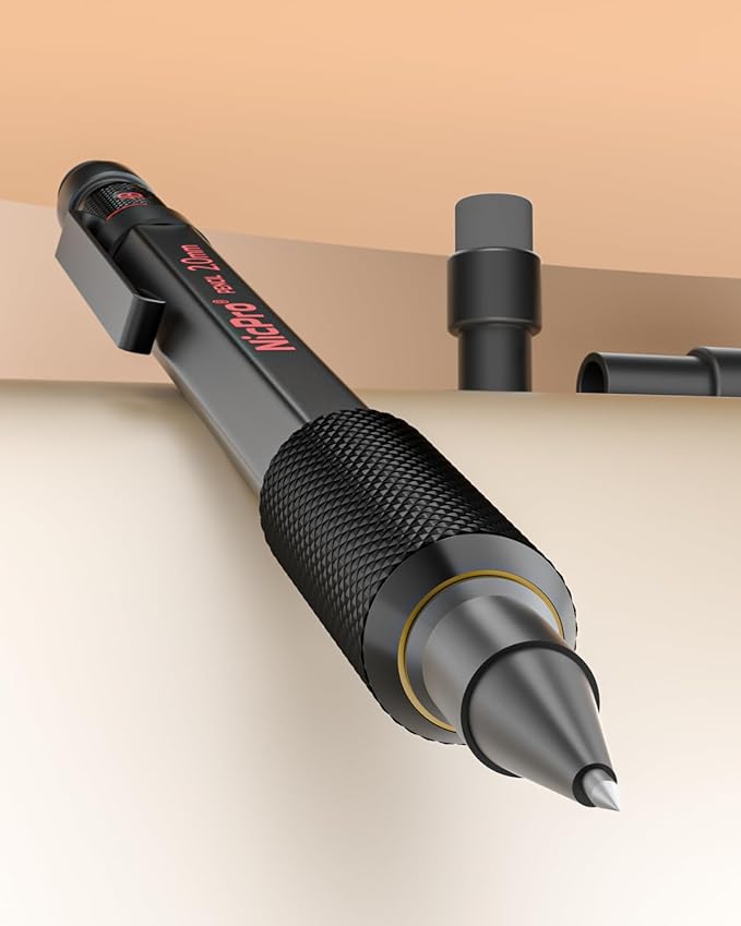 Nicpro 3 Pack 2mm Mechanical Pencils Set with Case, 33 Graphite Lead Refills (4B 2B HB 2H 4H), 36 Colored Lead, Erasers -Weatherproof Metal Barrel, Heavy Duty Carpenter Pencil For Drawing Sketching-DeskLoop Office