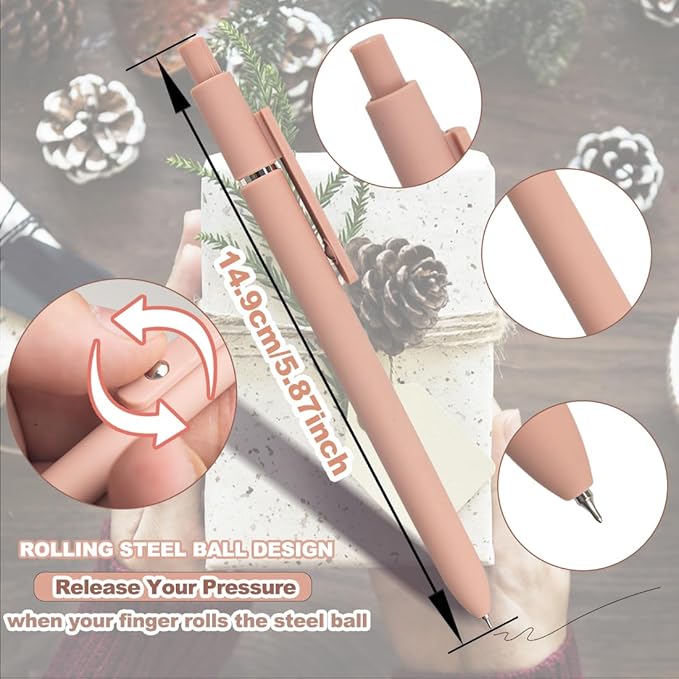 ELANE 5 Pcs 0.5mm Pens Quick Dry Black Ink Colorful Gel Pens Fine Point Smooth Writing Pens for Journaling Gifts for Doctor Nurse Teacher Students(morandi)-DeskLoop Office