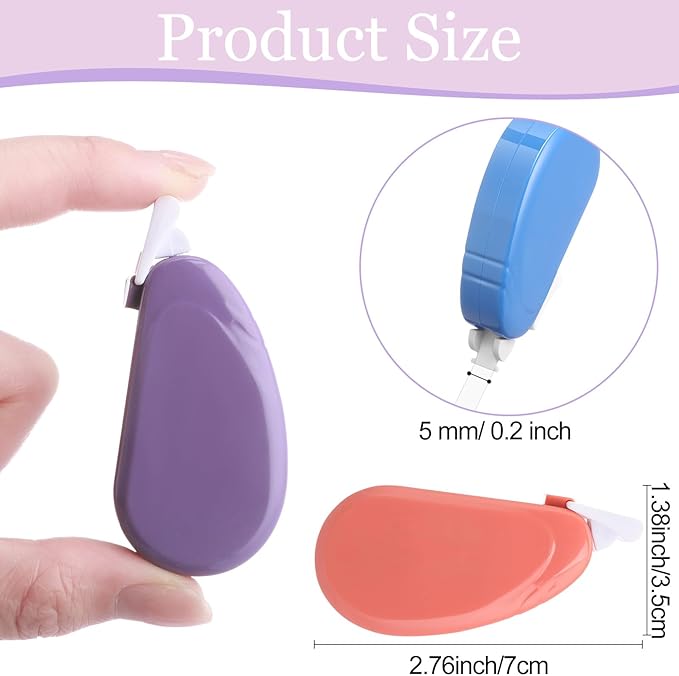 Chivao 100 Pack Mini Correction Tape Bulk Ink Corrector Eraser Tape Set Cute Aesthetic Colorful Instant Correction Applicator for Office School Student Stationery Supplies, 0.2 x 158 Inch (Pastel)-DeskLoop Office