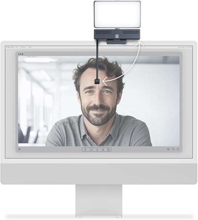 Pro 4K HD Webcam Camera Pro and Light Panel Bundle with Eye Contact, Noise Cancelling Mic-DeskLoop Office