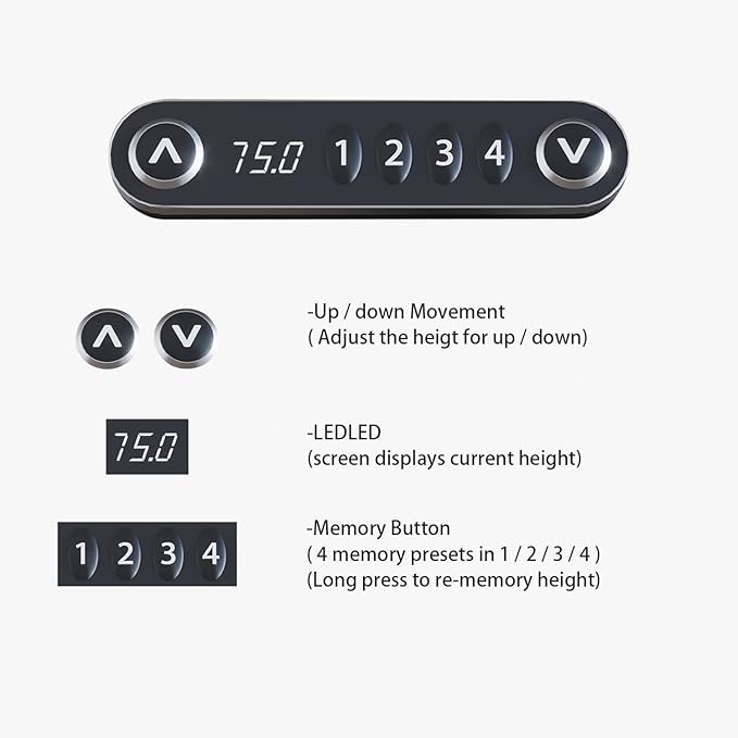 Electric Height Adjustable Standing Desk, 63 x 30inches Height Adjustable Computer Desk Sit Stand Desk Home Office Desks with Splice Board White Frame + White Top-DeskLoop Office