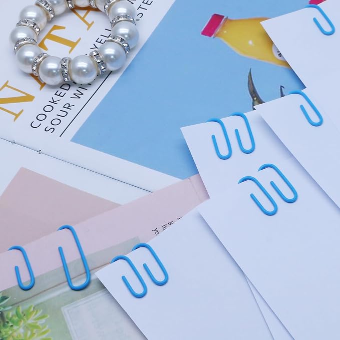 200 Pack Blue Paper Clips Small Paper Clips, 1.1 Inch / 28mm Metal Paperclips - Image 7