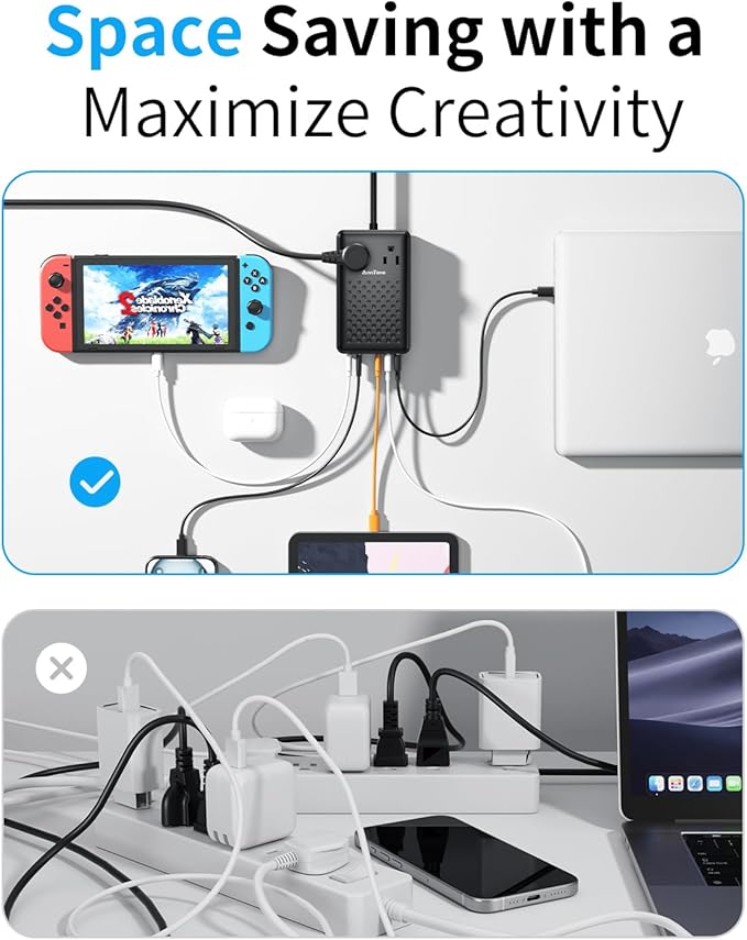 Charging Station 140W USB C Charger Block, Upgraded GaN III 8-in-1 Fast Charging Station Hub,PD 100W Laptop Charger Adapter Compatible with Compatible with MacBook Air/Pro,iPhone16/15,Galaxy S24 etc-DeskLoop Office