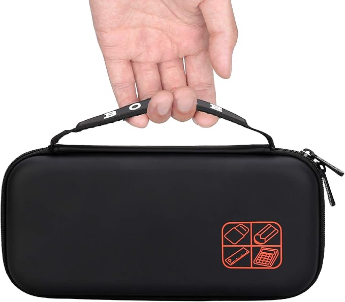 BOVKE Hard PU Graphing Calculator Carrying Case for TTexas Instruments TI-30XS Multiview/TI-34 Multiview/TI-36X Pro Scientific Calculator, Extra Pocket for USB Cables Pens Other Items, Black-DeskLoop Office