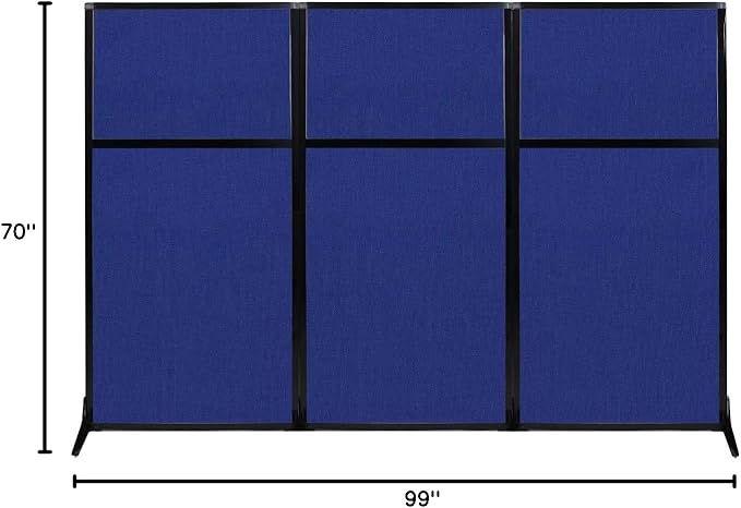 Versare Workstation Partition | Portable Wall Divider | Modern Office Cubicle | Free Standing Privacy Screen | Flexible Work Space | 99" x 70" Royal Blue Fabric Panels-DeskLoop Office